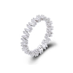 925 Sterling Silver Korean-Style V-Shaped Ring with Inlaid Zirconia