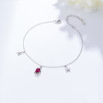 S925 Sterling Silver Sea Turtle Starfish Pendant Anklet