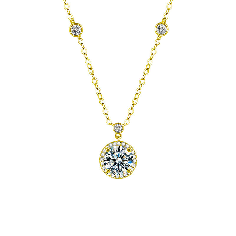 S925 Sterling Silver Moissanite Star Rock Candy Necklace