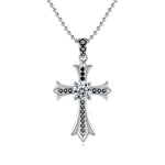 S925 Sterling Silver Moissanite Cross Pendant Necklace
