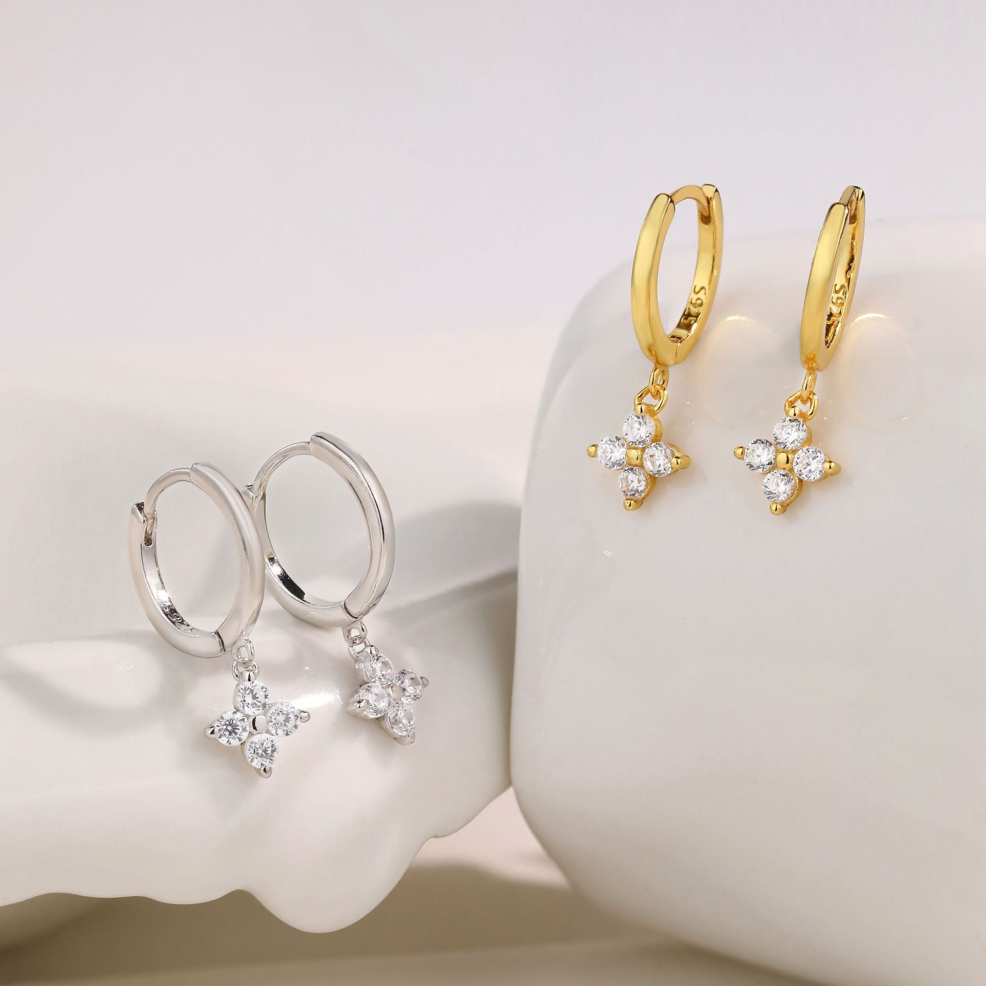 S925 Sterling Silver Earrings Set with Zirconia