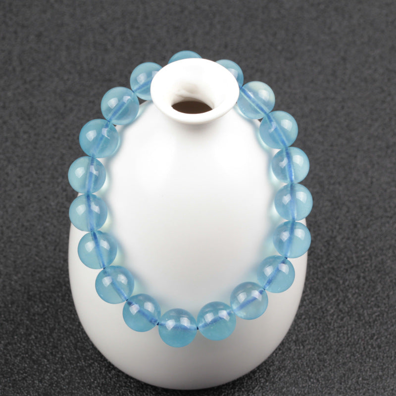 Natural Ice-Texture Aquamarine Bracelet