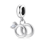 S925 Sterling Silver Wedding Ring Zircon Pendant