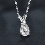 S925 Sterling Silver Moissanite Water Drop Necklace