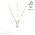 S925 Sterling Silver Simple Zircon Necklace with English Letters