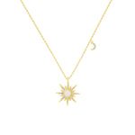 S925 Sterling Silver Zircon and Opal Necklace