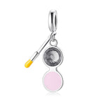 S925 Sterling Silver Cosmetics Powder Inlaid Zircon Pendant