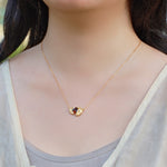 S925 Sterling Silver Gold-Plated Feet-Shaped Pomegranate Zircon Necklace