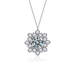 S925 Sterling Silver Moissanite SUNFLOWER Pendant Necklace