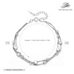 S925 Sterling Silver Double-Layer Bracelet with Small Stars