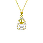 S925 Sterling Silver Moissanite Pearl Gourd Pendent Necklace