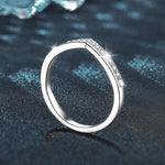 925 Sterling Silver V-Shaped Moissanite Ring