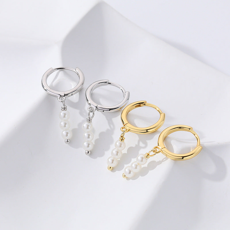 925 Sterling Silver Pearl Drop Earrings