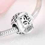 S925 Sterling Silver Cat Beaded Pendant