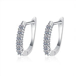 925 Sterling Silver U-Shaped Moissanite Single-Row Stud Earrings