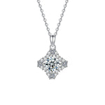 S925 Sterling Silver Moissanite Four Pointed Stars Pendant Necklace