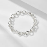 S925 Sterling Silver Heavy Industry Circle Bracelet