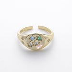 Versatile S925 sterling silver ring, stylish colored zircon set band