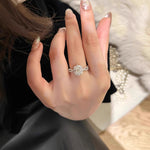925 Sterling Silver Moissanite Oval Dove Egg Ring