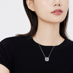 S925 Sterling Silver Moissanite Pendant  Cube Sugar Necklace