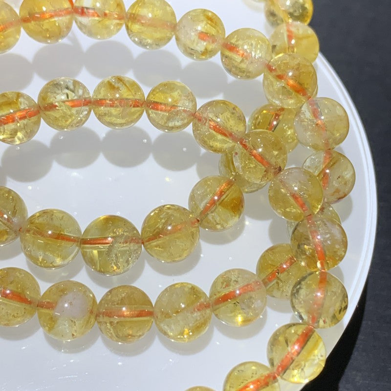Natural Yellow Rutilated Quartz Tower-Point Bracelet