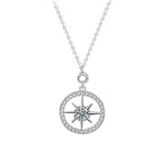 S925 Sterling Silver Moissanite Eight Awn Star Pendant Necklace