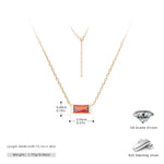 Rectangular colored zircon s925 sterling silver December birthstone collar necklace