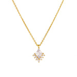 S925 Sterling Silver Geometric Diamond Zircon Pendant Necklace