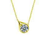 S925 Sterling Silver Moissanite Water Drop Pendant Necklace