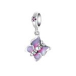 S925 Sterling Silver Purple Butterfly Zircon Pendant