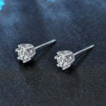 Star of David Snowflake Earrings — Moissanite & 925 Sterling Silver Christmas Studs