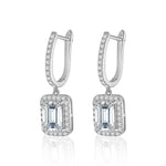 Stylish and elegant 925 sterling silver radiant-cut moissanite earrings