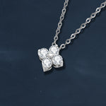 S925 Sterling Silver Moissanite Lucky Four-Leaf Necklace