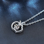 S925 Sterling Silver Apple Clavicle Moissanite Pendant Christmas Eve Gift Necklace