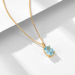 S925 Sterling Silver Sky Blue Topaz Necklace