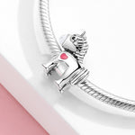 S925 Sterling Silver Cute Little Horse Bead Pendant