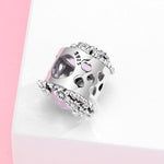 S925 Sterling Silver Pink Purple Sparkling Bead Pendant