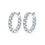 925 Sterling Silver Round Earrings with Full Set of Moissanite and Bull's Head Design