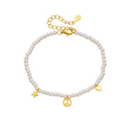 S925 Sterling Silver Gold Plated Pearl Bracelet