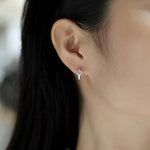 S925 Sterling Silver Round Moissanite Hoop Earrings