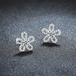 S925 Sterling Silver Sunflower Earrings with Openwork Pearls and Moissanite
