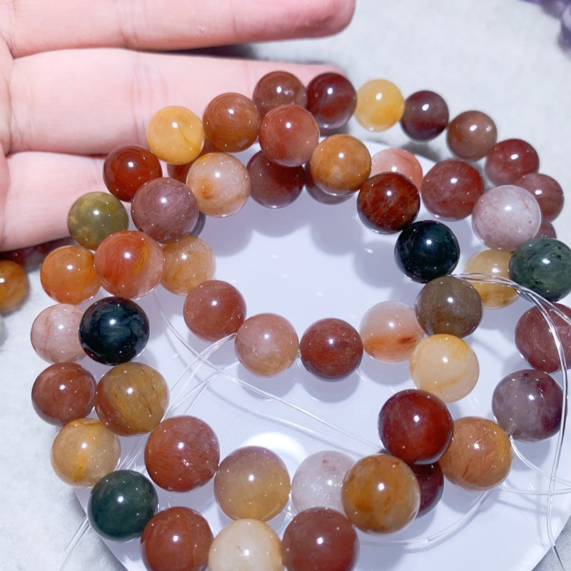 Natural Multi-colored Rabbit Fur Quartz Bracelet