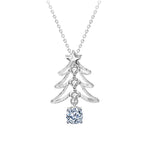 S925 Sterling Silver Moissanite Christmas Tree Pendant Necklace