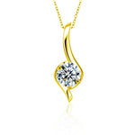 S925 Sterling Silver Moissanite Twisted Pendant Necklace