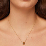 S925 Sterling Silver Moissanite Double Ring Necklace