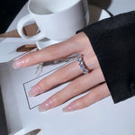 S925 Sterling Silver Six Moissanite Eternity Ring