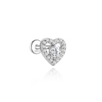 Authentic 925 Sterling Silver Geometric Earrings with D-Color Moissanite(Single unit)