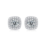 S925 Silver Square Moissanite "Chanel-Style" Stud Earrings