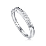 S925 Sterling Silver Moissanite Couple's Adjustable Open Rings