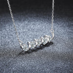 S925 Sterling Silver Moissanite Wind Spiral Roll Pendant Necklace